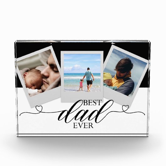 モダン最高のパーソナライズされたパパカスタムファーザーズ・デイ フォトブロック (正面)