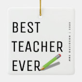 モダン最高の先生パーソナライズされた セラミックオーナメント (裏面)
