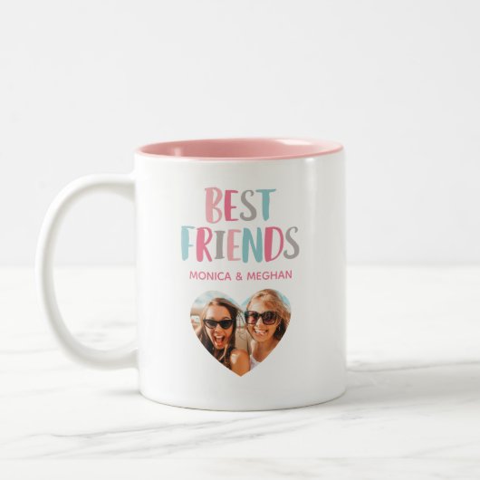モダン最高の友の写真 ツートーンマグカップ (左)