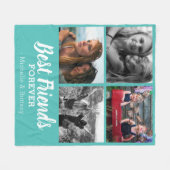 モダン最高の友の写真 |ティール（緑がかった色） フリースブランケット (正面(横))