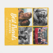 モダン最高の友の写真 |黄色 フリースブランケット (正面(横))