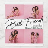 モダン最高の友達4 Photo Collage Gift ワインラベル (シングルラベル)