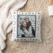 モダン最高の友達XOXO写真パーソナライズされた クッション (ブランケット)
