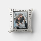 モダン最高の友達XOXO写真パーソナライズされた クッション (正面)