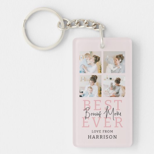 モダン最高の常に母にボーナス |写真のコラージュ キーホルダー (正面)