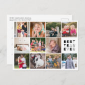 モダン最高の年のミニマル新年写真 ポストカード (正面/裏面)