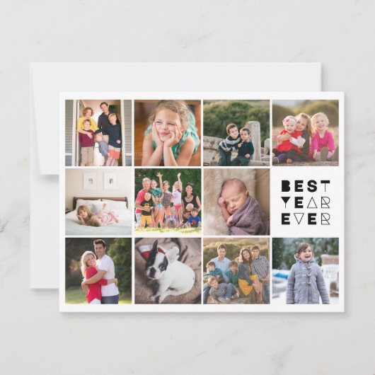 モダン最高の年11回写真のあいさつカスタムつ シーズンカード (正面)