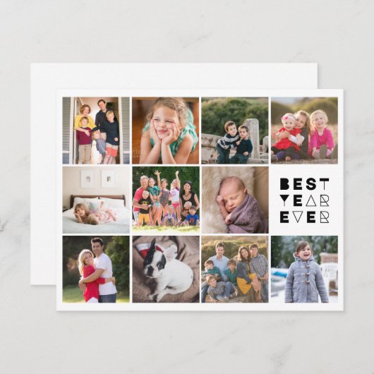 モダン最高の年11回写真のあいさつカスタムつ シーズンカード (正面/裏面)