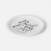 モダン最高の日 |ブラック&ホワイト結婚ズ ペーパープレート (アングル)