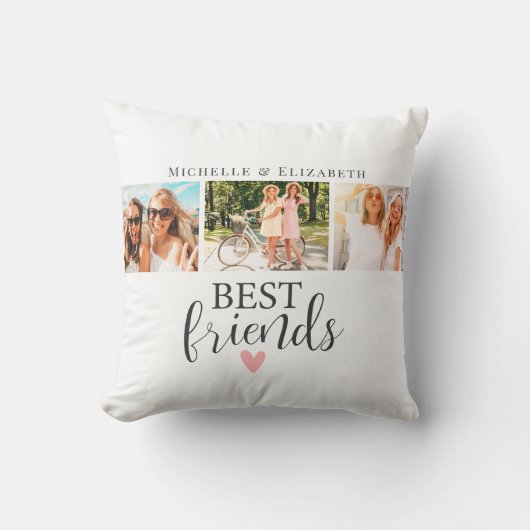モダン最高の最高の友友の写真コラージュ クッション (正面)