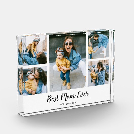 モダン最高の母さんが母さんへのコラージュ贈り物 フォトブロック (左)