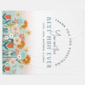 モダン最高の母フローラ母の日 フリースブランケット (正面(横))