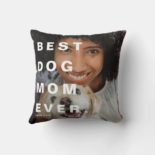 モダン最高の犬の母の写真カスタム写真 クッション (裏面)