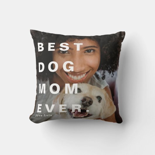 モダン最高の犬の母の写真カスタム写真 クッション (正面)