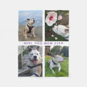 モダン最高の犬の母の写真コラージュ フリースブランケット (正面)