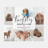 モダン最高の犬 |写真コラージュのペットロス フリースブランケット (正面(横))