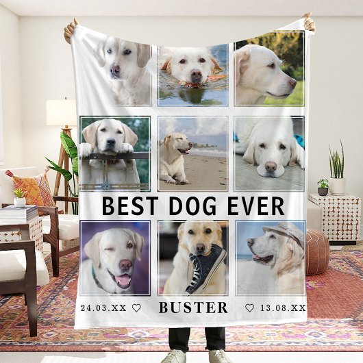 モダン最高の犬Ever Photo Collage Memorial フリースブランケット