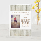 モダン最高の素朴パパウッドフォト父の日 カード (黄色い花)