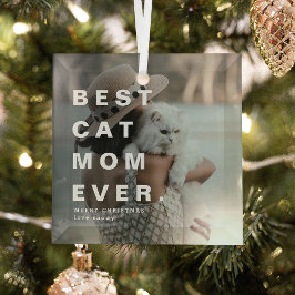 モダン最高のCAT MOM EVERカスタムの写真 ガラスオーナメント