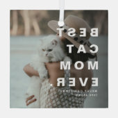 モダン最高のCAT MOM EVERカスタムの写真 ガラスオーナメント (裏面)