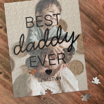 モダン最高のDaddy Ever Photo ジグソーパズル<br><div class="desc">パパカスタムジグソーパズルは、自分の写真に置き換える写真を特集し、可愛いことわざ最高のの「ダディ・エバー」、ハート、子供の名前。</div>