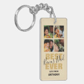 モダン最高のEver Bonusパパ |写真のコラージュ キーホルダー (正面左)