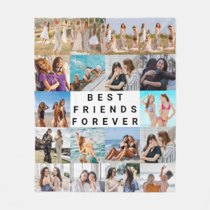 モダン最高のFriend Foreverカスタム 18 Photo Collage フリースブランケット