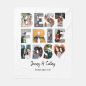 モダン最高のFriendsハート別画像コラージュ フリースブランケット (正面)