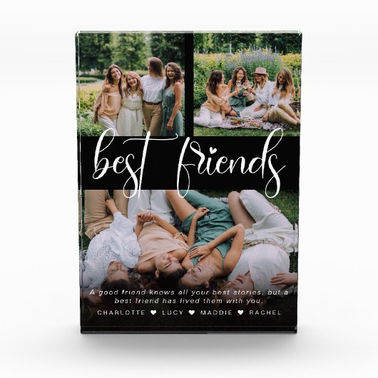 モダン最高のFriends 3 Photo Collage & カスタム文字 フォトブロック (正面)