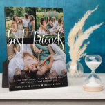 モダン最高のFriends 3 Photo Collage & カスタム文字 フォトプラーク<br><div class="desc">白い手書きの書道台本のレタリングの中お気に入りの央に「友最高の人」と一緒に3枚の写真を含むこの美しい写真コラージュのプラークとの友情を記念する。個人的な引用文でパーソナライズしユニークて、あなた保またはテンプレートからあなたへ。特別なカスタマイズの名前を追加する。</div>