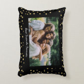 モダン最高のFriends BFF Bestiesフォトブラック金ゴールド アクセントクッション (正面(垂直))