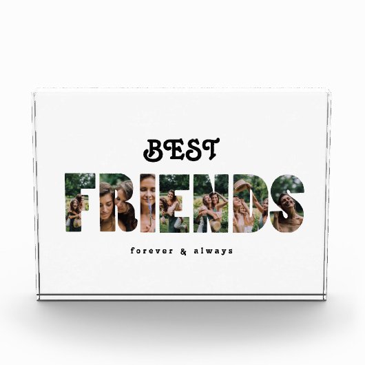 モダン最高のFriends Collage写真ギフトfor Friends フォトブロック (正面)