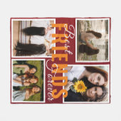 モダン最高のFRIENDS FOREVERフォトコラージュ赤 フリースブランケット (正面(横))