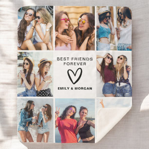 モダン最高のFriends Forever写真コラージュ名 シェルパブランケット