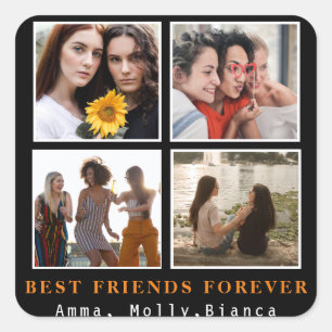 モダン最高のFriends Forever Photo Collage  ベスティー スクエアシール