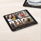 モダン最高のFriends Forever Photo Collage |ベスティー スクエアペーパーコースター (アングル)