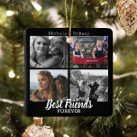 モダン最高のFriends Forever Photo Collage |ベスティー セラミックオーナメント<br><div class="desc">友情のクリスマスオーナメントは、あなたの4つの写真を特集し、タイトル最高のは「永遠の友人」とあなたの名前。</div>