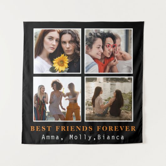 モダン最高のFriends Forever Photo Collage |ベスティー タペストリー (正面)