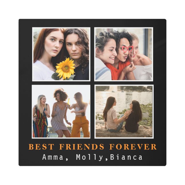 モダン最高のFriends Forever Photo Collage |ベスティー メタルプリント (正面)