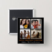 モダン最高のFriends Forever Photo Collage |ベスティー 缶バッジ (正面&裏面)