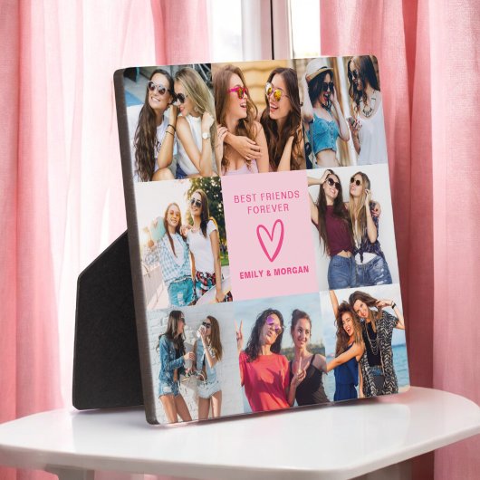 モダン最高のFriends Forever Pink Photo Collage フォトプラーク