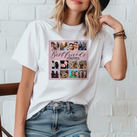 モダン最高のFriends Pink Photo Collage Tシャツ
