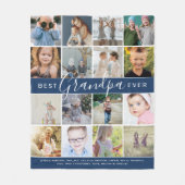 モダン最高のGrandpa Ever Photo Collage & Names フリースブランケット (正面)