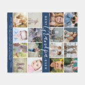 モダン最高のGrandpa Ever Photo Collage & Names フリースブランケット (正面(横))