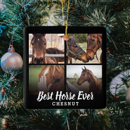 モダン最高のHorse Ever Photo Collage |馬術 セラミックオーナメント