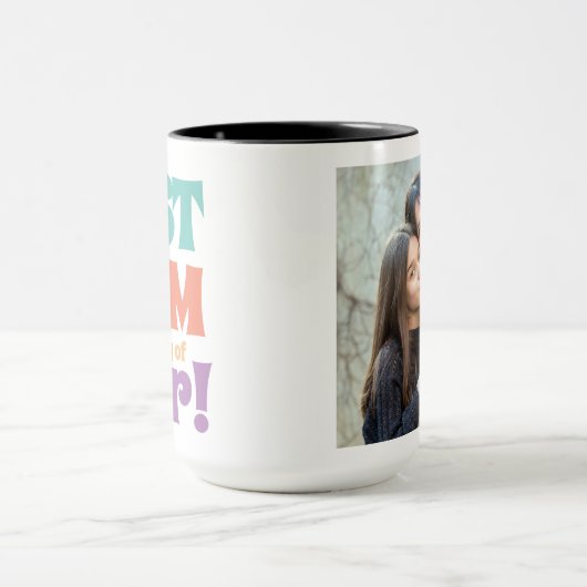 モダン最高のMom写真キッズ名カスタムプレゼント マグカップ (中央)