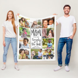モダン最高のMom 10 Photo Collage パーソナライズされた フリースブランケット