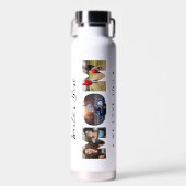 モダン最高のMom 3 Photo Collage 笑わされる Letter ウォーターボトル (正面)