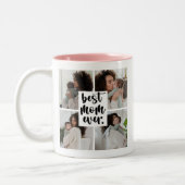 モダン最高のMom Everハート |ダークピンク ツートーンマグカップ (左)