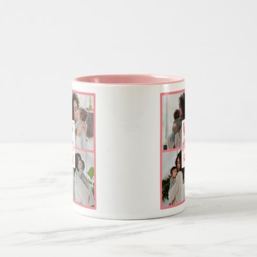 モダン最高のMom Everハート |ダークピンク ツートーンマグカップ (中央)